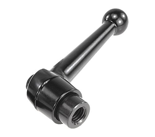 Kipp 06410-2081 Zinc/Steel Adjustable Handle with M8 Internal Thread, Classic Ball Style, Metric, Black Satin Plastic Coated Finish, Steel Components, Size 2