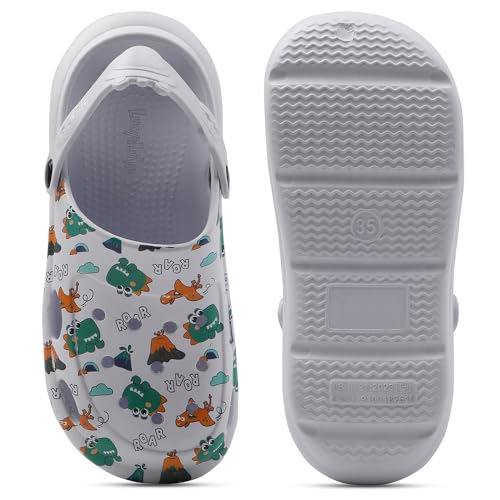 Image of Liberty Lucy&Luke ALEX-K2E Kids Clogs for Boys & Girls | Lightweight Slip-On Clogs - Beige & White | Durable & Soft EVA Sole | Comfortable & Breathable Sandals for Walking, Beach & Every Day Wear