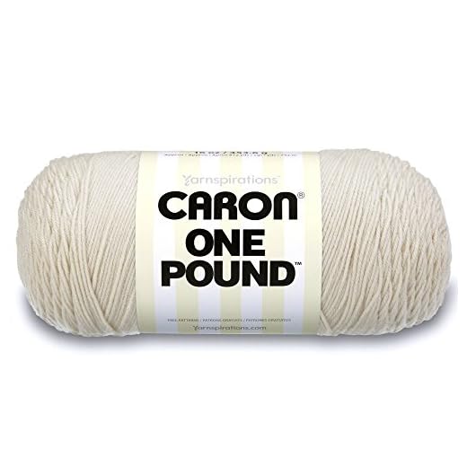 Caron One Pound Solids Yarn, 16oz, Gauge 4 Medium, 100% Acrylic - OffWhite- For Crochet, Knitting & Crafting ( 1 Piece )
