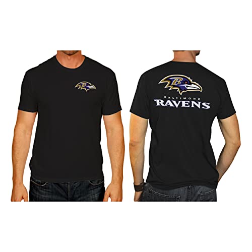 Team Fan Apparel NFL Pro Football Final Countdown Adult Cotton-Poly Short Sleeved T-Shirt for Men & Women (Baltimore Ravens - Black, X-Large)