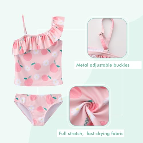 Image of Girls Two Piece Swimsuits Hawaiian Ruffle Tankini Swimwear Bathing Suit Set