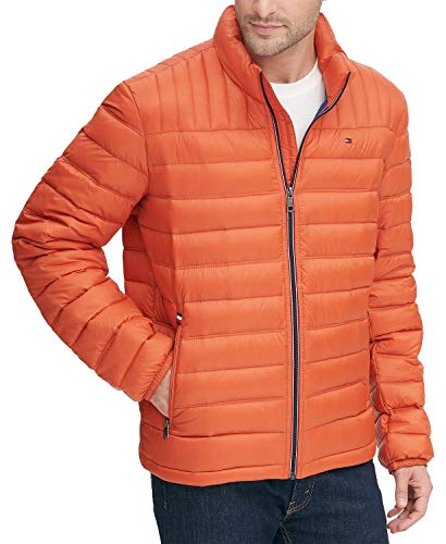 Image of Tommy Hilfiger Men's Real Down Packable Puffer Jacket Down Coat, Orangina, XX-Large