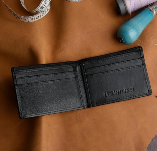 Image of URBAN FOREST Fred Aniline Black Leather Wallet for Men