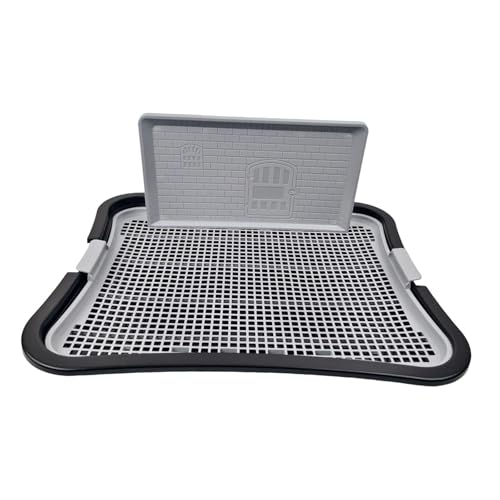 Zynphancer 犬用トイレ 子犬トレーニングトレイ 壁付き PP製 濃紺 室内ペット用 排泄トレイ お手入れ簡単 (黒)