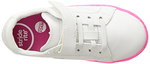 Stride Rite Girl's Lighted Casual Sneaker, White/Pink, 2 M US Little Kid4