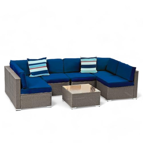 Catálogo para Comprar On-line Salas A Meses Sin Intereses los 10 mejores. 46 Ilios Innova | Juego de Sala para jardín para Seis Personas Fabricada en Mimbre sintético 3 sofás para Exterior con Cojines Impermeables y 1 Mesa Centro de Cristal Templado |...