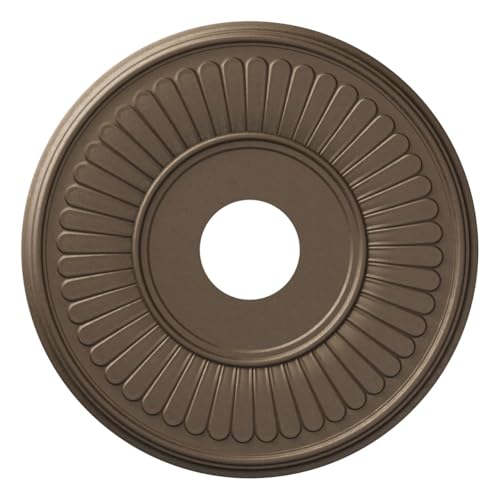 Image of 16 inchOD x 3 1 /2 inchID x 1 inchP Berkshire Thermoformed PVC Ceiling Medallion (Fits Canopies up to 7 inch), UltraCover Satin London Grey