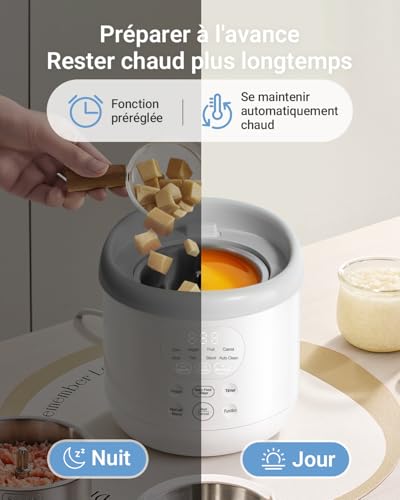 Bear Robot Cuiseur Bébé Multifonctions 10 en 1 NutriEase AllStage en Acier Inoxydable, Cuiseur Vapeur Mixeur OneStep, Cuisson et Mixage Automatiques pour une Alimentation Bébé Maison Saine, Sans BPA – Image 5