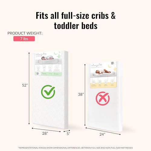 Image of Dream On Me 2-in-1 Serene Snooze Baby Crib Mattress, GREENGUARD Gold