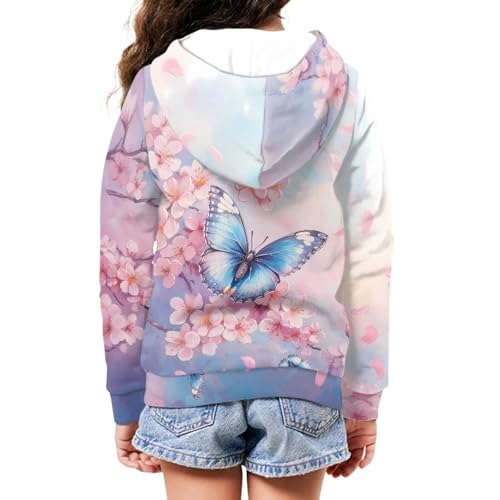 AFPANQZ Girls Hoodie Kids Hooded Jacket Lightweight Long Sleeve Zip Up Sweatshirt Fall Clothes with Pockets2