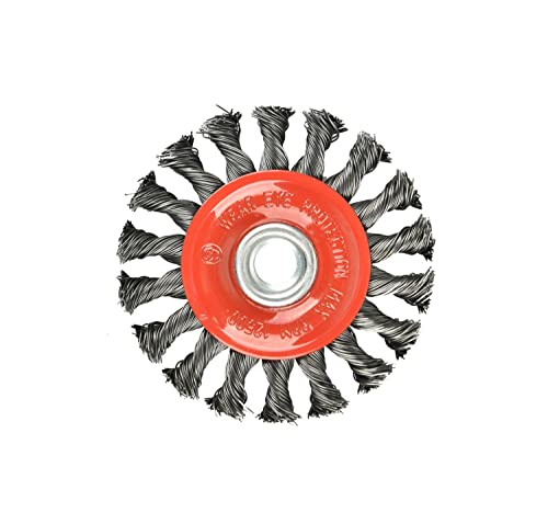 Image of Aain 10 PCS - 4 Inch Twist Knotted Wire Wheel Brush for Grinders and Angle Grinder - 5 /8 Inch-11 Threaded Arbor - 0.020 Inch Carbon Steel Wire,4 inch x 5 /8-Inch | 11 UNC (AQ19A10)
