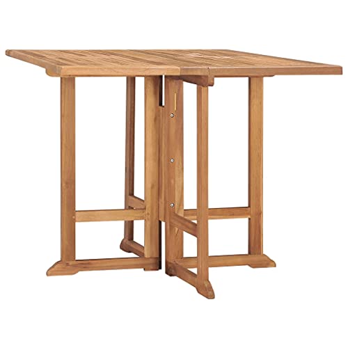 Woonisher Mesa de Comedor Plegable para jardín Madera de Teca 90x90x75 cm