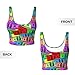 Women Girls Comfortable U-Shaped Back Yoga Vest Stretchy American Money Colorful Bill Dollars Crop Tops with Pads Fast Dry Shirts for Fitness Gym