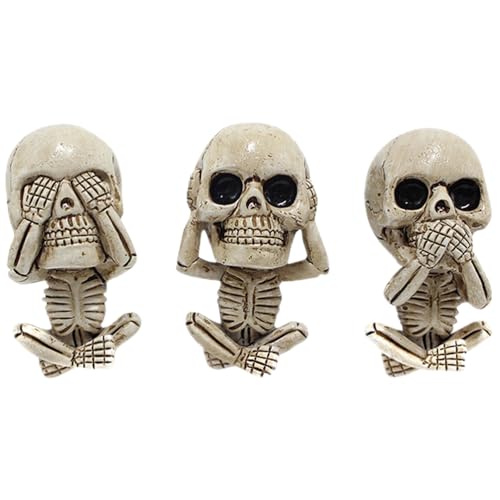 Image of GLEAVI Skull Car Vent Clips 3Pcs Car Air Vent Clip Skull Car Charms Car Air Freshener Accessories Automotive Interior Decoration Halloween Car Decorations Interior for Men Women, Beige
