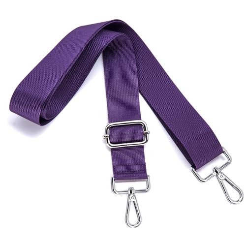 Image of S&loyoe Purse Straps Replacement Crossbody Bag Strap Adjustable Wide Guitar Straps for Handbags 1.5inch (A pure purple silver)