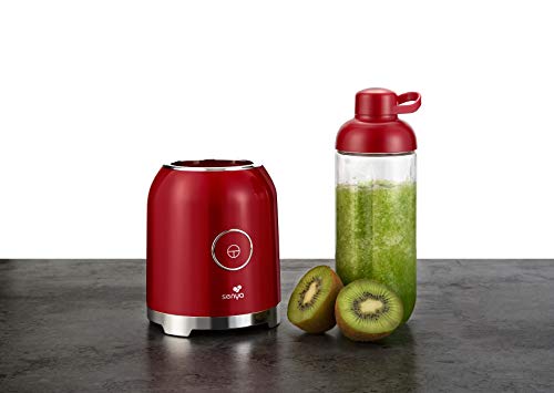 SENYA Blender smoothie portable avec 2 bouteilles rouge, Juicy Delight 250W, 6 lames en inox, Mixeur smoothie, sans BPA, SYCP-M025 – Image 6