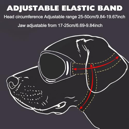 FOSDICK 2Stück Hundebrille, Brille Hund UV-Schutz, Winddicht Hunde Brille, Sonnenbrille Hund mit Verstellbare Riemen, Hundesonnenbrille für Mittel Große Hunde, zum Autofahren,Outdoor-Aktivitäten,Farbe