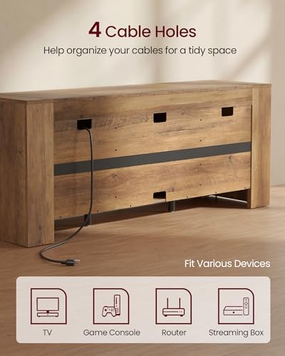 Image of VASAGLE TV Stand, Farmhouse Entertainment Center with Storage Cabinets, Media Console Table for Living Room, Bedroom, for 65 Inch TV, 58 x 15.7 x 23.6 Inches, Honey Brown ULTV623K101S | Media Console Table for Living Room, Bedroom, for 65 Inch TV, Honey Brown ULTV623K101S
