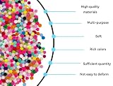 Lhbwhiz 500 Stück Bunte Pompons,Mini Pompons Bunt,Bälle zum Basteln,Hoch elastische Plüsch Bälle,zum DIY kreatives Basteln,Dekorieren,Kleidung(runden)