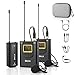 Microfono Inalambrico Profesional para Móvil,Cámara- UHF Sistema de Dos Micrófono de Solapa Inalámbrico Recargables con 2 Transmisores y 1 Receptor para Grabar Entrevista Youtube Podcast - BALILA