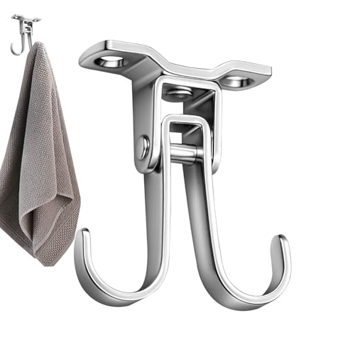 金属フック | キッチン用品 吊り下げラック,回転フック 多機能180度/360度回転可 ホルダー 浴室 キッチン バスルーム収納用