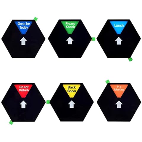 Kichwit Privacy Sign, Do Not Disturb Sign, Please Knock Sign, In a Meeting Sign, 5 Inches, Black Cover