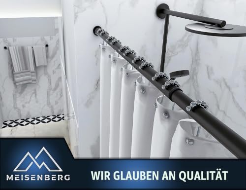 MEISENBERG Gardinenstange ohne Bohren 160-210cm, Grau, Ø25mm - Klemmstange – Ansicht 6