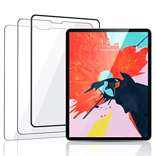 AINOPE [2-Pack] iPad Pro 12.9 Screen Protector, [Installation Frame] [Face ID Recognition] Ipad 12.9 Screen Protector Anti-Fingerprint Scratch Resistance Tempered Glass Protector for iPad 2018 12.9