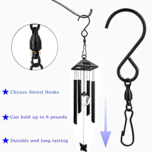 Amzseven 8 Pack Swivel Hooks Clips For Hanging Wind Spinners, Wind Chimes, Bird Feeder, Crystal Twisters Party Supplies （Black） #TOP3