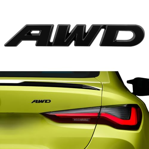 Image of AWD Emblem Sticker, Car Exterior Emblems Badge, 3D Metal Tailgate Side Sticker Badge, Car Decoration Accessories Self Adhesive Logo Emblem Fit for Trunk Tailgate Fender (AWD, Black)
