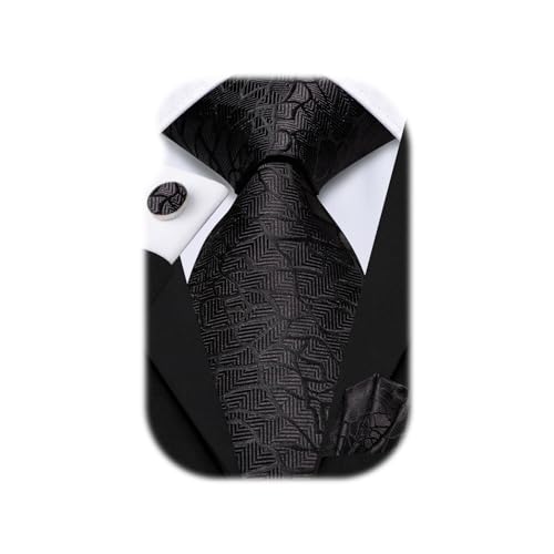 Image of Hi-Tie Men 63inches Tie Set Extra Long Necktie Paisley Tie Pocket Suqare Cufflinks Big and Tall Men Tie