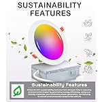 [4 Pack] CLOUDY BAY 4inch Smart Wifi LED Recessed Lights,RGBCW Color Changing Recessed Lighting,Compatible with Alexa and Google Home Assistant,No Hub Required,10W 2700K-6500K,CRI90+ WET Location - Image 2