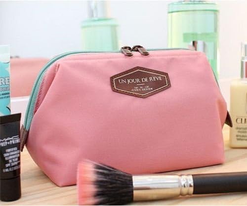 Pink Travel Organizer Case Cosmetic Makeup Zip Handbag Bag Holder Purse