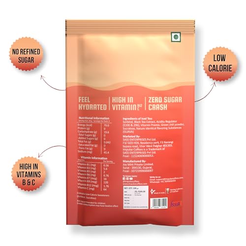 Image of Impulse Coffees Guilt Free Iced Tea Guava Chilli | Iced Tea Powder Drink Mix | Zero Refined Sugar, Sweet & Spicy, Low Calorie | 20g x 20 Sachets (400g)
