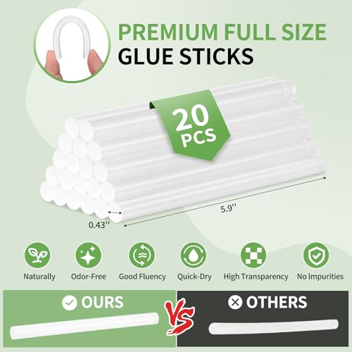 WorkBless WorkBless Hot Glue Gun, Dual Temp Glue Gun 60W/100W, Fast Heating Heavy and Duty Glue Gun with 20PCS Full Size Glue Sticks for Arts, Home Repair, Professional DIY & Industrial Use - Image 5