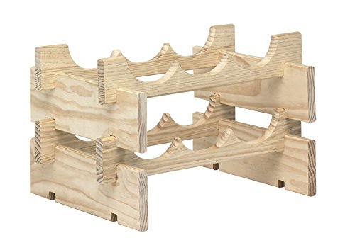Astigarraga Botellero apilable Merlot de Madera Maciza de Pino para 6 Botellas (25x39x29cm)