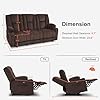MCombo Zero Gravity 3 Seater Power Reclining Sofa, Heat and Vibration Massage, Recliner Couch for Living Room, Fabric 6035SET (Brown, 3 Seater)