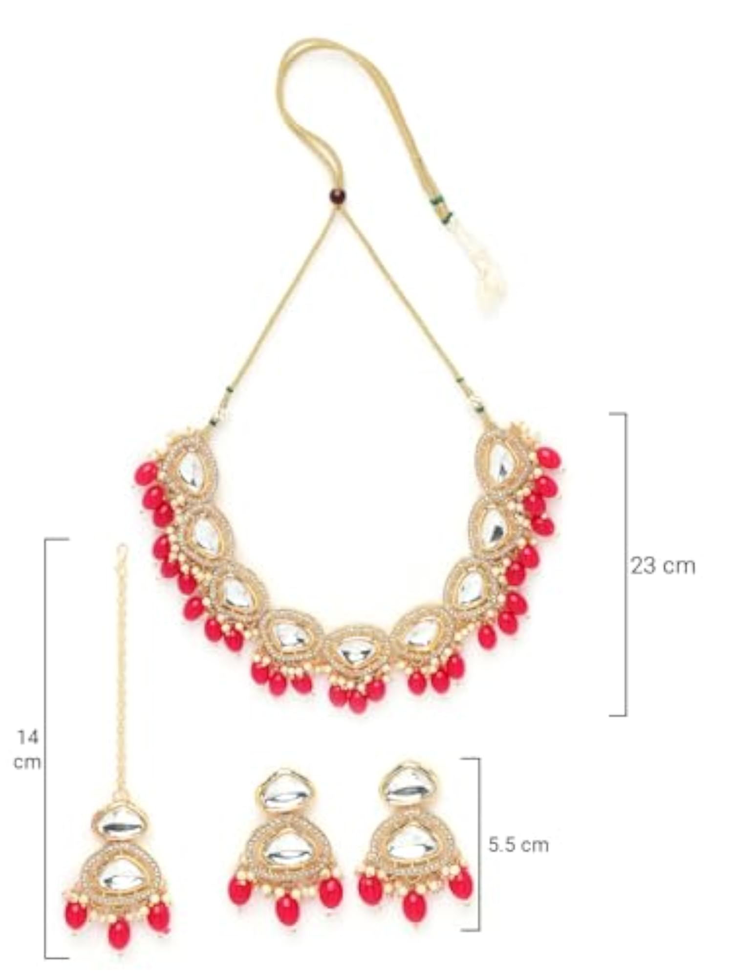 Gold-Plated AD Stones Collar Necklace With Earrings