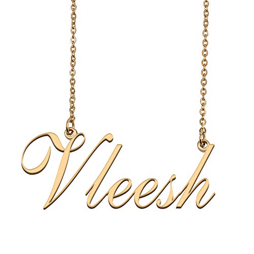 HUAN XUN Custom Personalized Name Necklace in Golden Silver for Women Vleesh