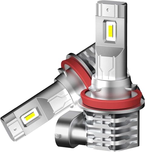 MGCOKINILY Halogen Auto Lampen H11, 55W 400% Helligkeit als Halogenlampen11000LM 6500K Kaltes Weiß,1:1 Mini-Größe, 2 Stück