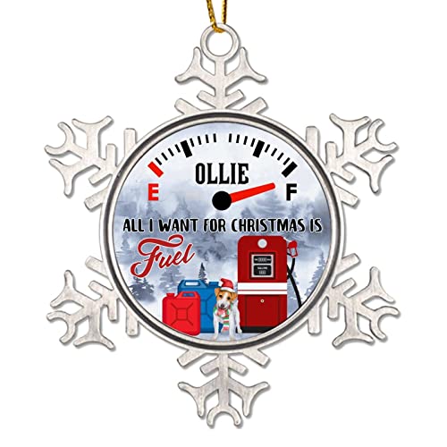 Christmas Dog Christmas Decor Metal Snowflake Ornaments Gift All I Want for Christmas is Fuel Christmas Tree Ornament Dog Fuel Prices Sucked Gas Funny Ornament Basset Hound Ornament