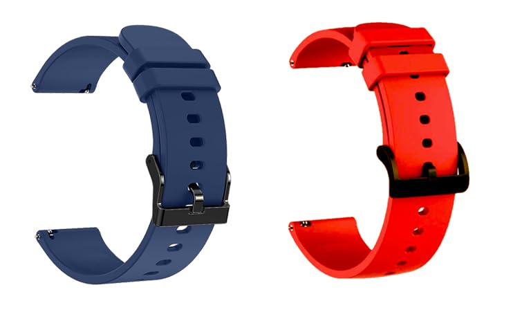 Image of IIK COLLECTION 22mm Silicone Strap for Smart Watches | Combo Pack Compatible With Noise, Fireboltt, Boat Xtend, Pebble, Boat Flash, Noise Color Fit, Ultra Smart Watch & All Watches