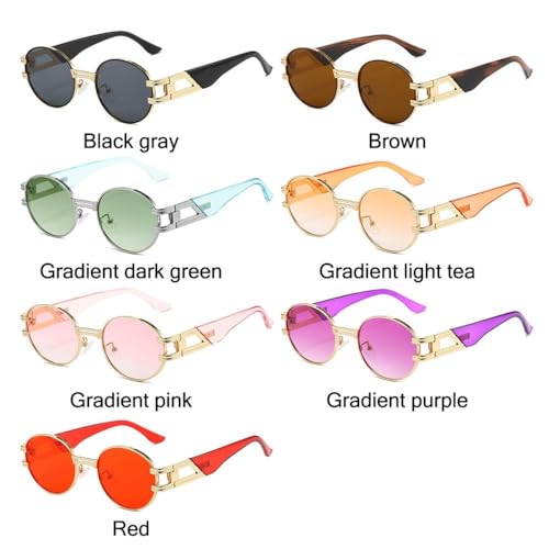Trendige polarisierte, halbrandlose, runde Damen-Sonnenbrille, Herren-Sonnenbrille für Damen, UV400-Brillenschirme, C101, Einheitsgröße