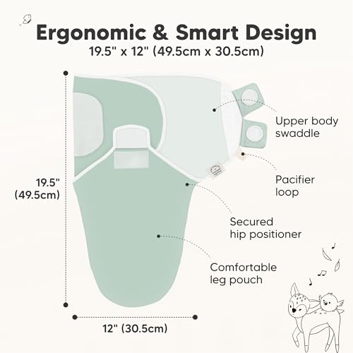 Image of 3-Pack Organic Baby Swaddle Sleep Sacks - Swaddles for Newborns, Infant 0-3 Months, Baby Girls, Boys, Soft & Snug Newborn Sleep Sack, Nursery Swaddling Blankets (Sage, XS)