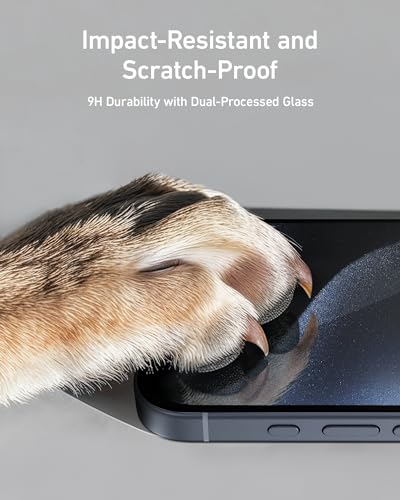 Anker iPhone Tempered Glass Screen Protector Guard with Easy Installation Frame (iPhone 15 Pro) 5 41t9317Gm0L