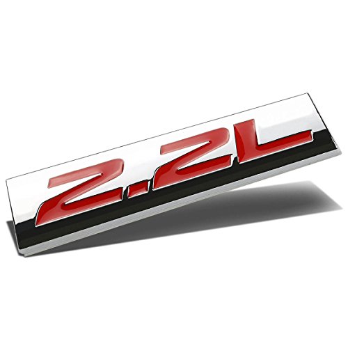 Image of Auto Dynasty Chrome Finish Metal Emblem 2.2L Badge (Red Letter)