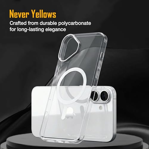 Image of Zapcase Back Case for iPhone 16 | Slim Lifetime Anti-Yellow Crystal-Clear Cover with Elevated Camera Protection & MagSafe Compatibility | Premium German Polycarbonate | Shockproof | Clear