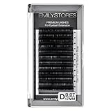 EMILYSTORES Eyelash Extensions 0.07mm Thickness D Curl Length 17mm Silk Mink Fake Eye Lashes In One Tray