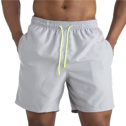 ZEFOTIM Men Swim Shorts Drawstring Funny Solid Color Trunks Board Surf Swimming Suits with Pockets2