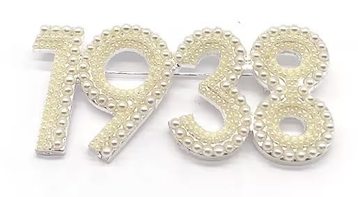 1938 Pin Brooch, Pearl Crystal Design, Silver Plated, Ceremonial White, Inspired for Jack and Jill Conferences, Luncheons, Events - Mother's